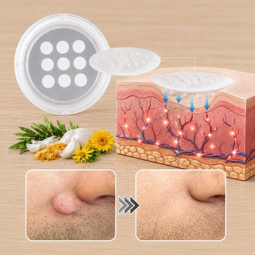 🧑‍⚕️ PuraCure® 2 az 1-ben mikrotűs és hidrokolloid tapasz🍀 | Kiálló anyajegyek, aknék, lapos szemölcsök és bőrnövedékek eltávolítására | Segít csökkenteni a ráncokat, hegeket és bőrhibákat | Láthatatlan tapasz az arcra és testre