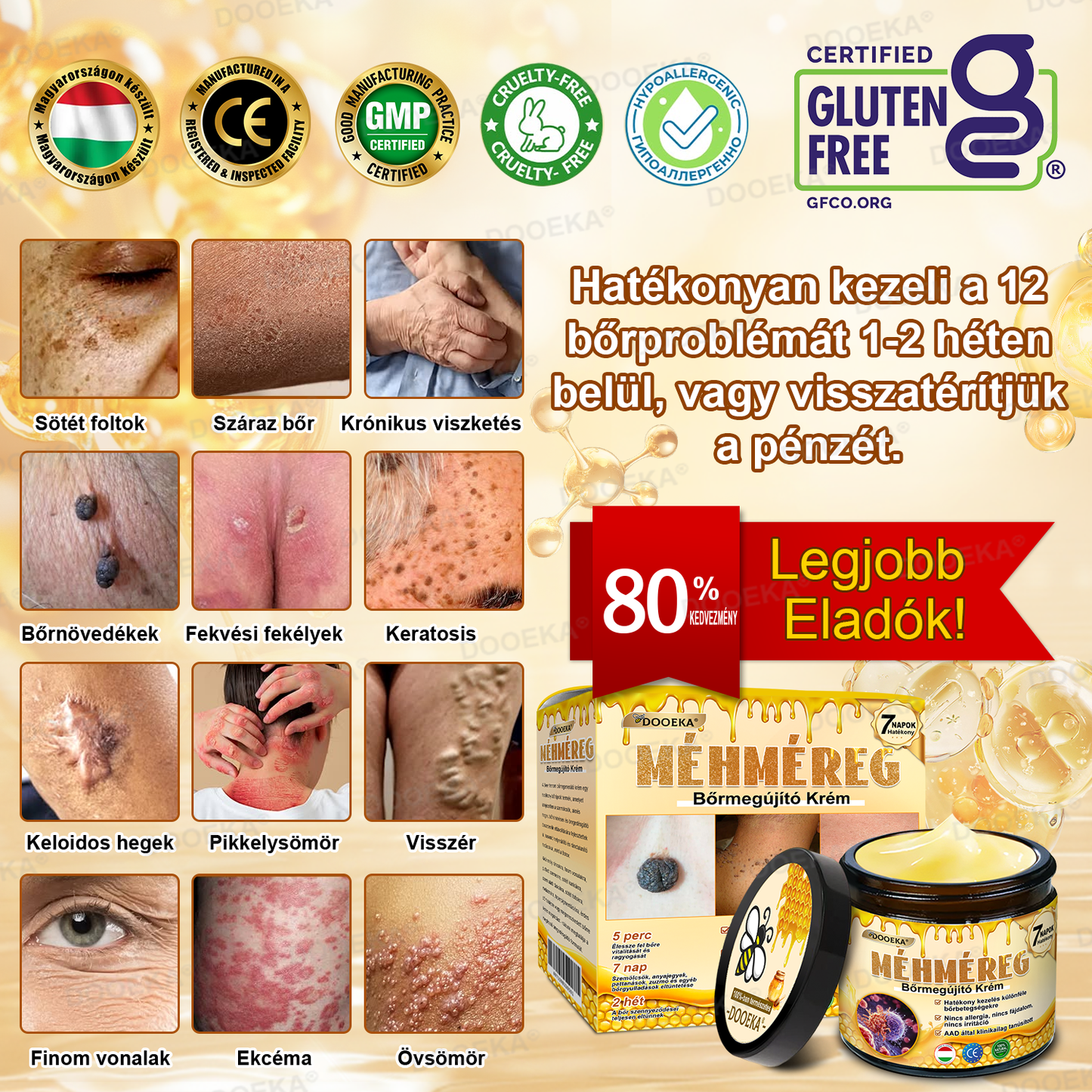 ✨OGYÉI által jóváhagyva: DOOEKA® Méhméreg Bőrmegújító Krém — 🔥Korlátozott ideig 70% kedvezmény🔥