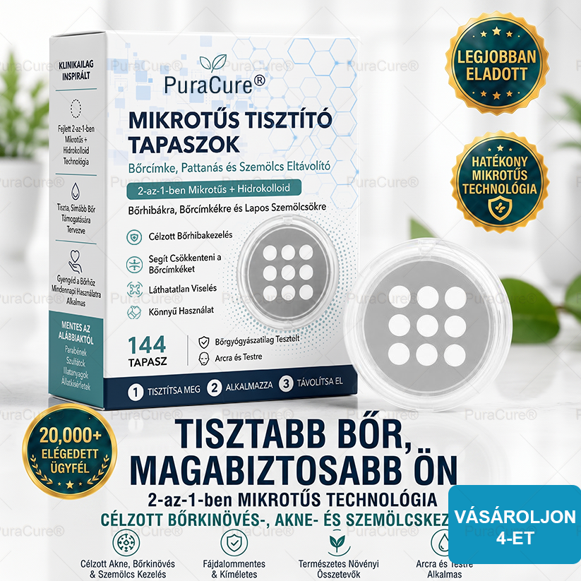 🧑‍⚕️ PuraCure® 2 az 1-ben mikrotűs és hidrokolloid tapasz🍀 | Kiálló anyajegyek, aknék, lapos szemölcsök és bőrnövedékek eltávolítására | Segít csökkenteni a ráncokat, hegeket és bőrhibákat | Láthatatlan tapasz az arcra és testre