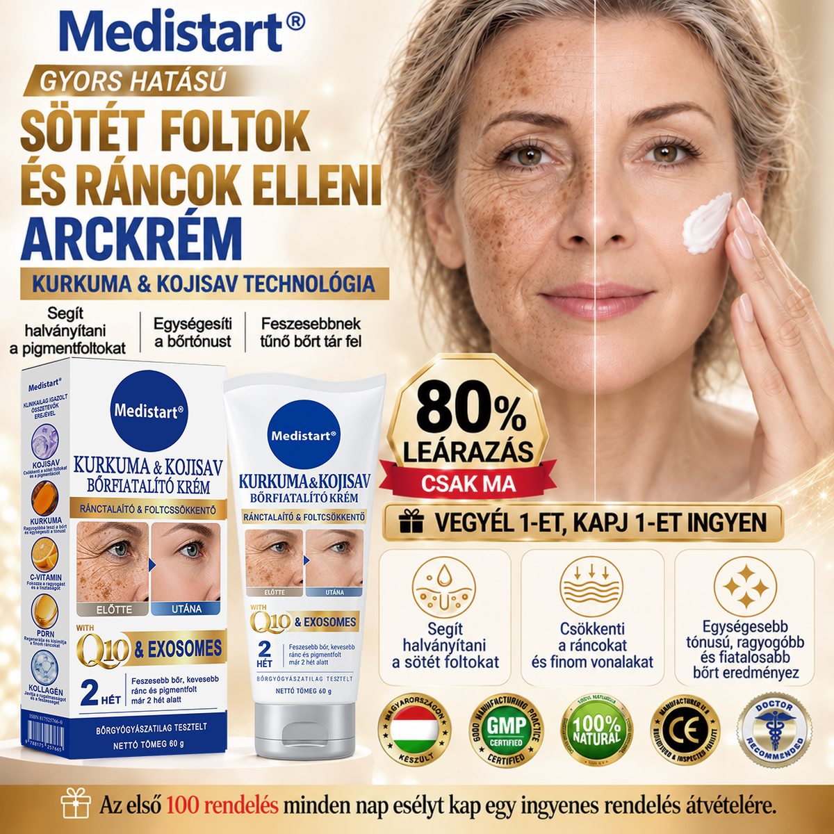 🧑‍⚕️Medistart® 𝐊𝐮𝐫𝐤𝐮𝐦𝐚 × 𝐊𝐨𝐣𝐢𝐧𝐬𝐚𝐯 𝐄́𝐣𝐬𝐳𝐚𝐤𝐚𝐢 Bőrfiatalító 𝐊𝐫𝐞́𝐦— 𝐇𝐚𝐥𝐯𝐚́𝐧𝐲𝐢́𝐭𝐬𝐝 𝐚 𝐦𝐚𝐤𝐚𝐜𝐬 𝐬𝐨̈𝐭𝐞́𝐭 𝐟𝐨𝐥𝐭𝐨𝐤𝐚𝐭 𝐞́𝐬 𝐬𝐢𝐦𝐢́𝐭𝐬𝐝 𝐤𝐢 𝐚 𝐥𝐚́𝐭𝐡𝐚𝐭𝐨́ 𝐫𝐚́𝐧𝐜𝐨𝐤𝐚𝐭 𝐚𝐥𝐯𝐚́𝐬 𝐤𝐨̈𝐳𝐛𝐞𝐧 🌙 ✅ 𝐄́𝐣𝐬𝐳𝐚𝐤𝐚́𝐧𝐤𝐞́𝐧𝐭 𝐞𝐠𝐲 𝐥𝐞́𝐩𝐞́𝐬 · 𝐋𝐚́𝐭𝐡𝐚𝐭𝐨́ 𝐯𝐚́𝐥𝐭𝐨𝐳𝐚́𝐬 𝟕 𝐞́𝐣𝐬𝐳𝐚𝐤𝐚 𝐚𝐥𝐚𝐭𝐭 💯
