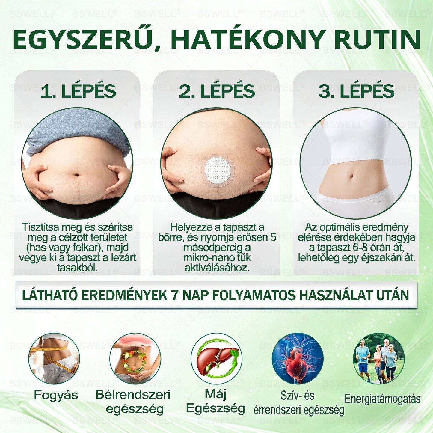 🧑‍⚕️🧑‍⚕️BSWELL® Nano mikrotűs karcsúsító tapasz (Naponta csak egyszer, 28 nap alatt látható változások ✅ Elhízás, szív- és érrendszeri egészség, cukorbetegség, alvási apnoe, bélrendszeri egészség, ízületi problémák és még sok más támogatására)