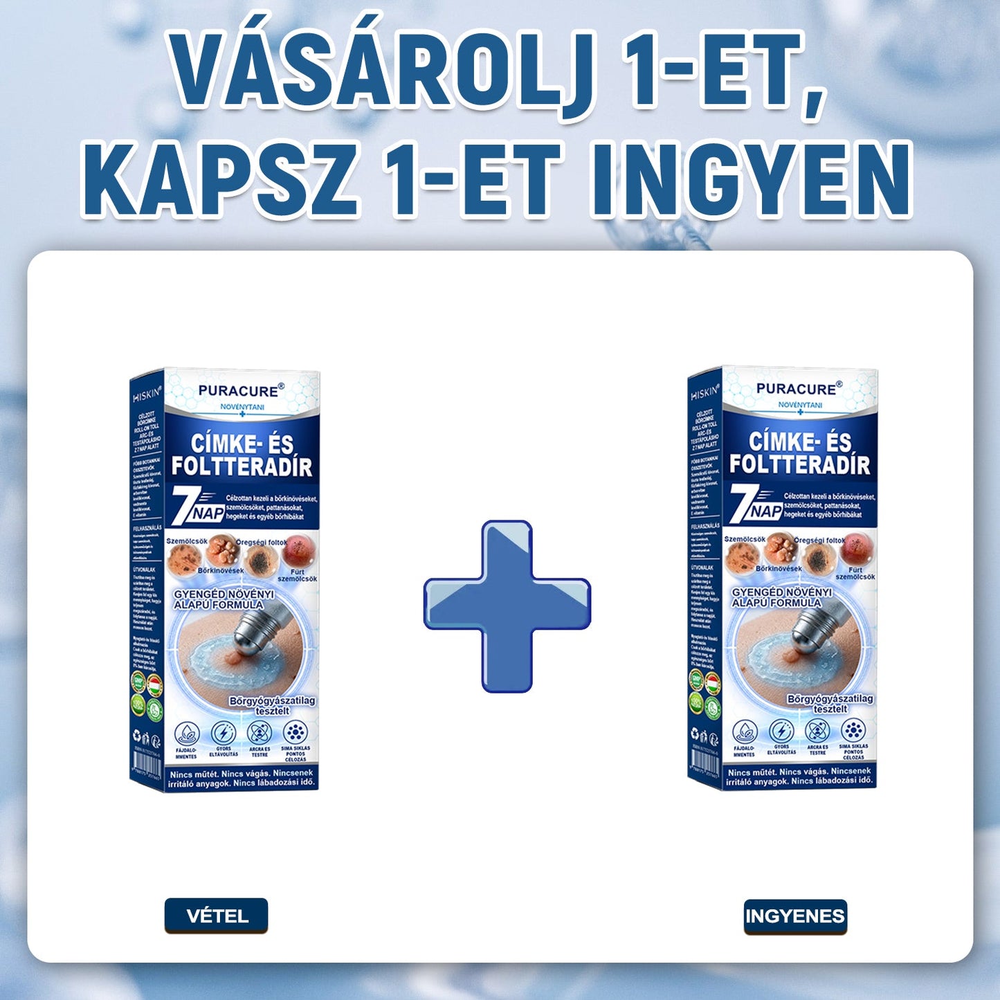 👩‍⚕️PuraCure®  7 Napos Bőrkinövés- és Anyajegyápoló Roller – Fájdalommentes, Hegmentes Bőrhibák Ellen