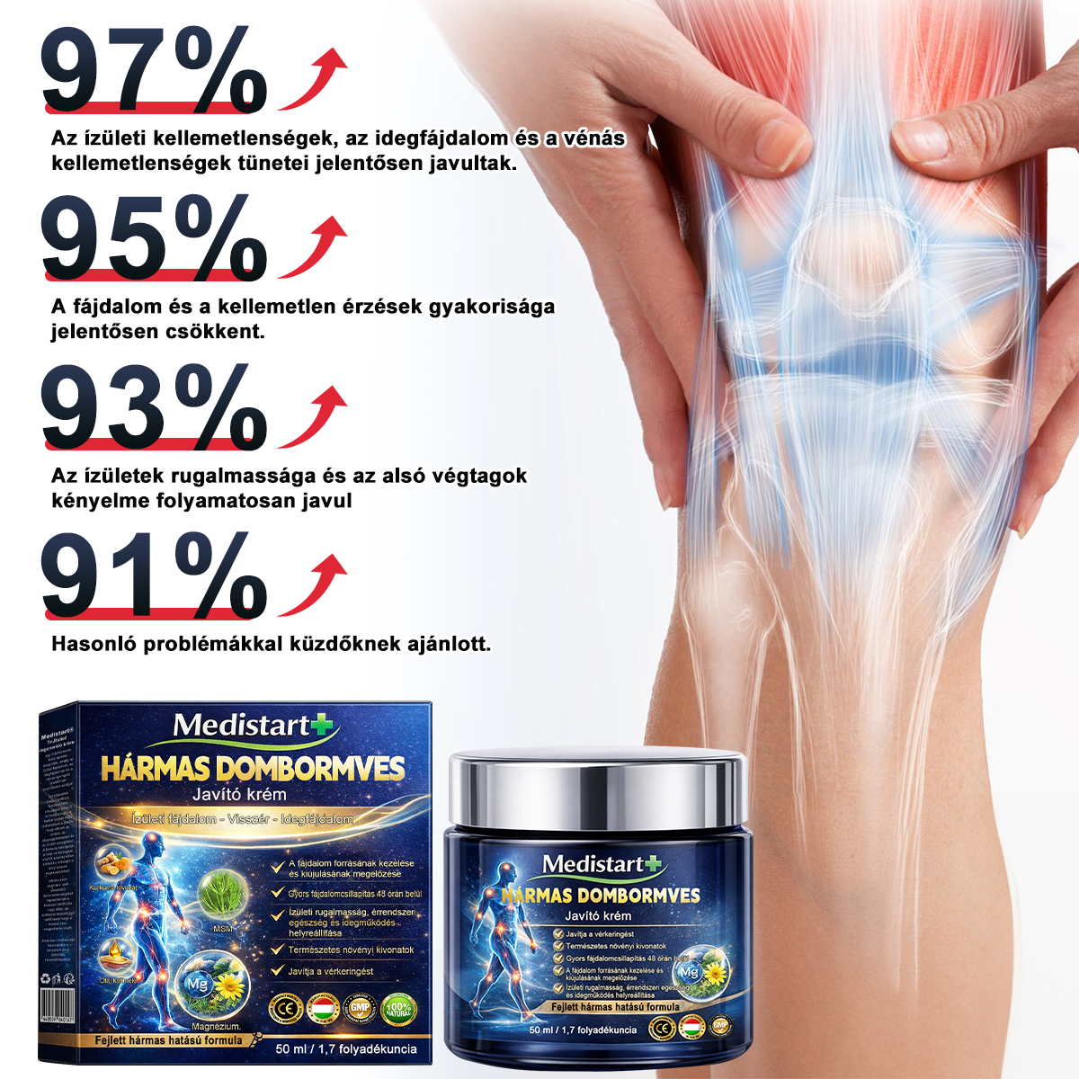 🏃✨ Medistart® 3 az 1-ben regeneráló krém 🔥Ízületek és csontok számára, 5 perces fájdalomcsillapítás - 50 ml
