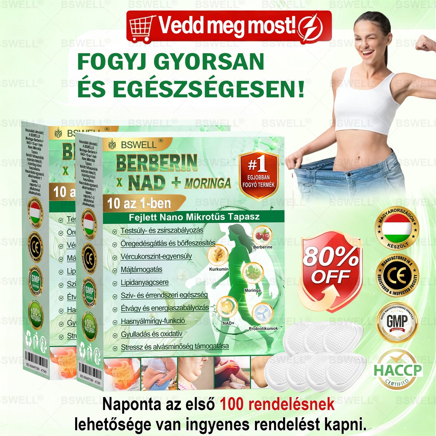 🧑‍⚕️🧑‍⚕️BSWELL® Nano mikrotűs karcsúsító tapasz (Naponta csak egyszer, 28 nap alatt látható változások ✅ Elhízás, szív- és érrendszeri egészség, cukorbetegség, alvási apnoe, bélrendszeri egészség, ízületi problémák és még sok más támogatására)