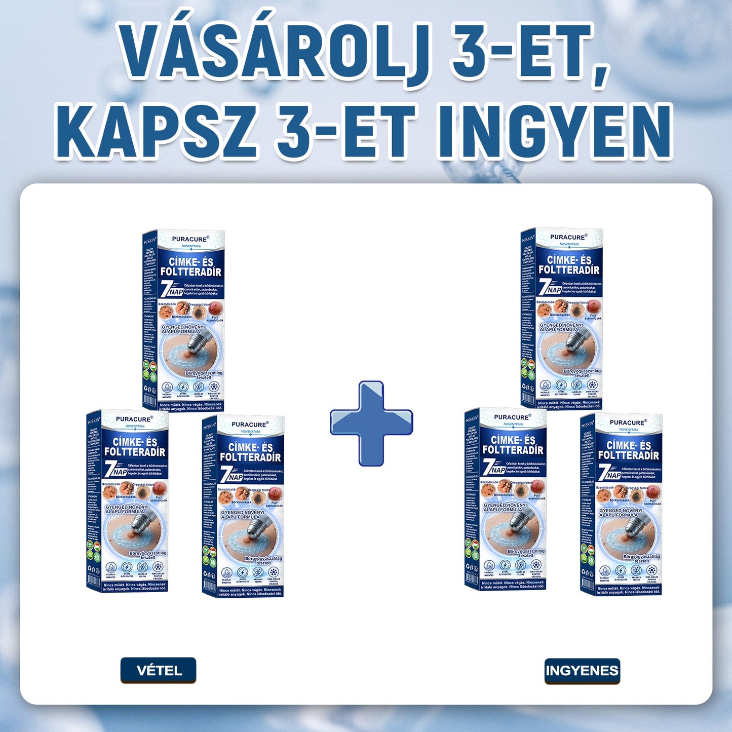 👩‍⚕️PuraCure®  7 Napos Bőrkinövés- és Anyajegyápoló Roller – Fájdalommentes, Hegmentes Bőrhibák Ellen