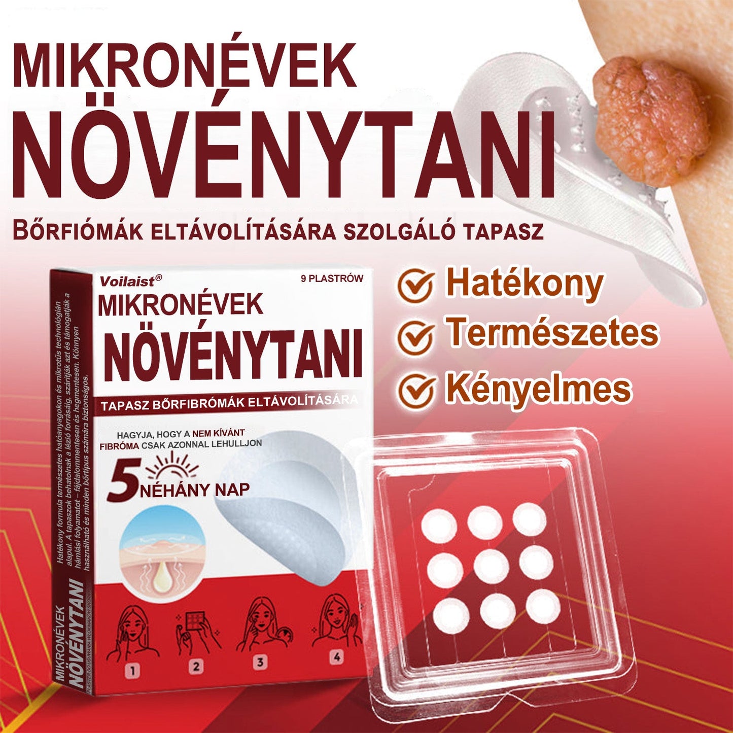 🧑‍⚕️Voilaist® Mikro-tűs botanikai bőrnövedék-eltávolító ✅✅Készült Magyarországon