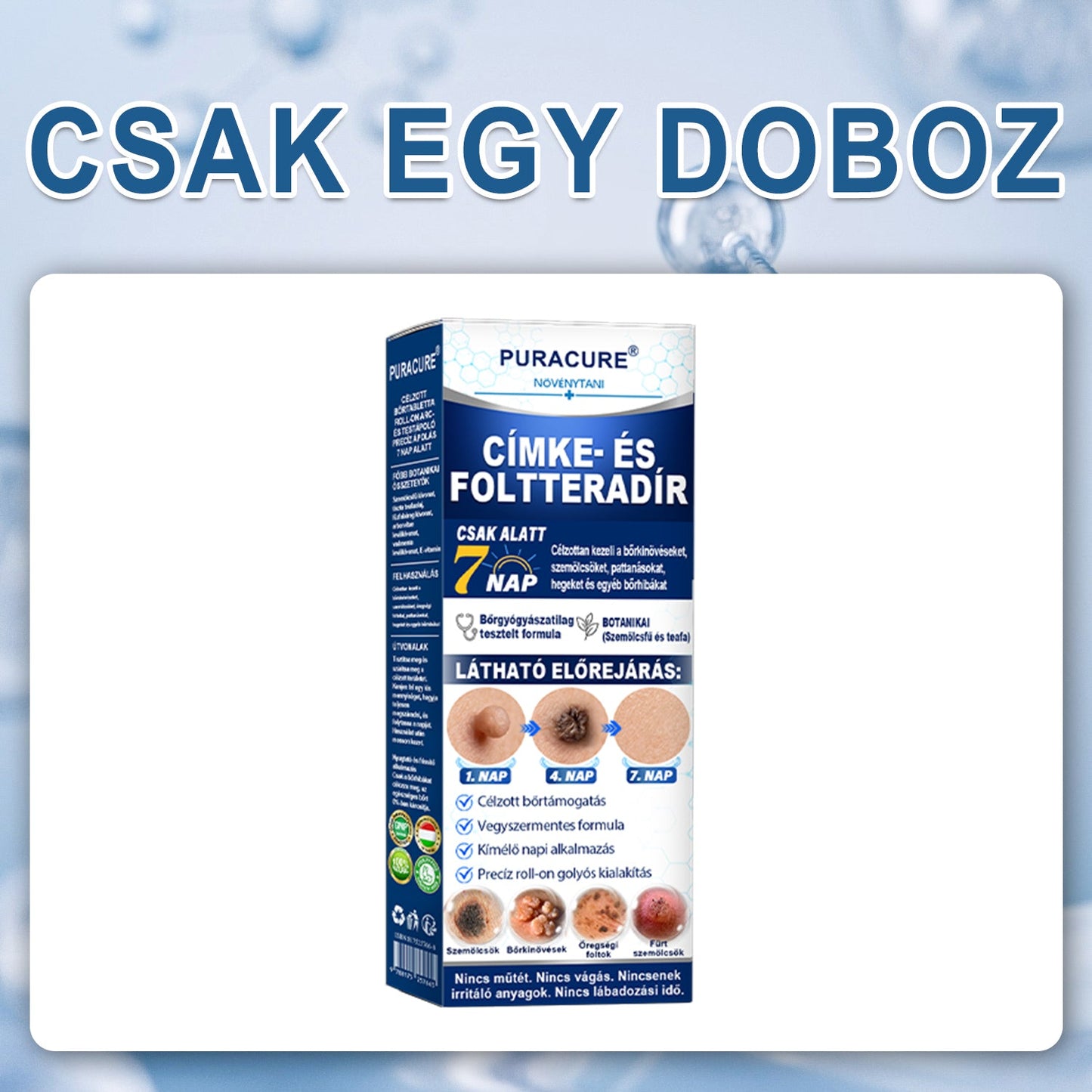 🔥PuraCure® 𝟕 𝐍𝐚𝐩𝐨𝐬 Bőrkinövés- és Folteltávolító Toll Fájdalommentes és Hegmentes Professzionális Rollerball
