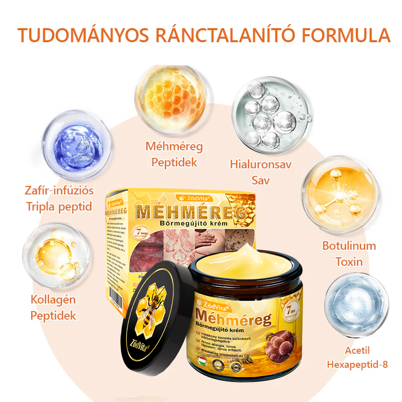 🐝 ZödVita® Méhméreg Bőr Helyreállító Krém (👨‍⚕‍CE Tanúsítvány)👍✅